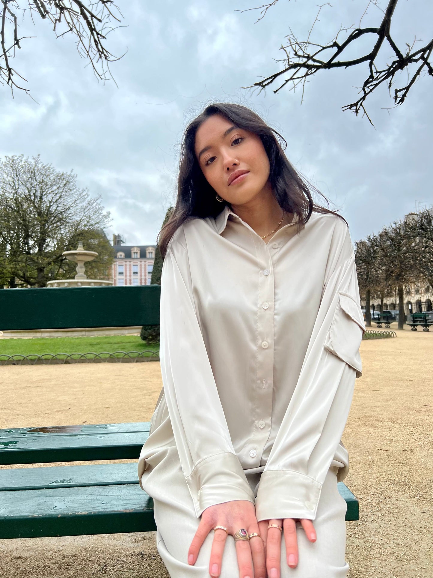 Blouse satinée