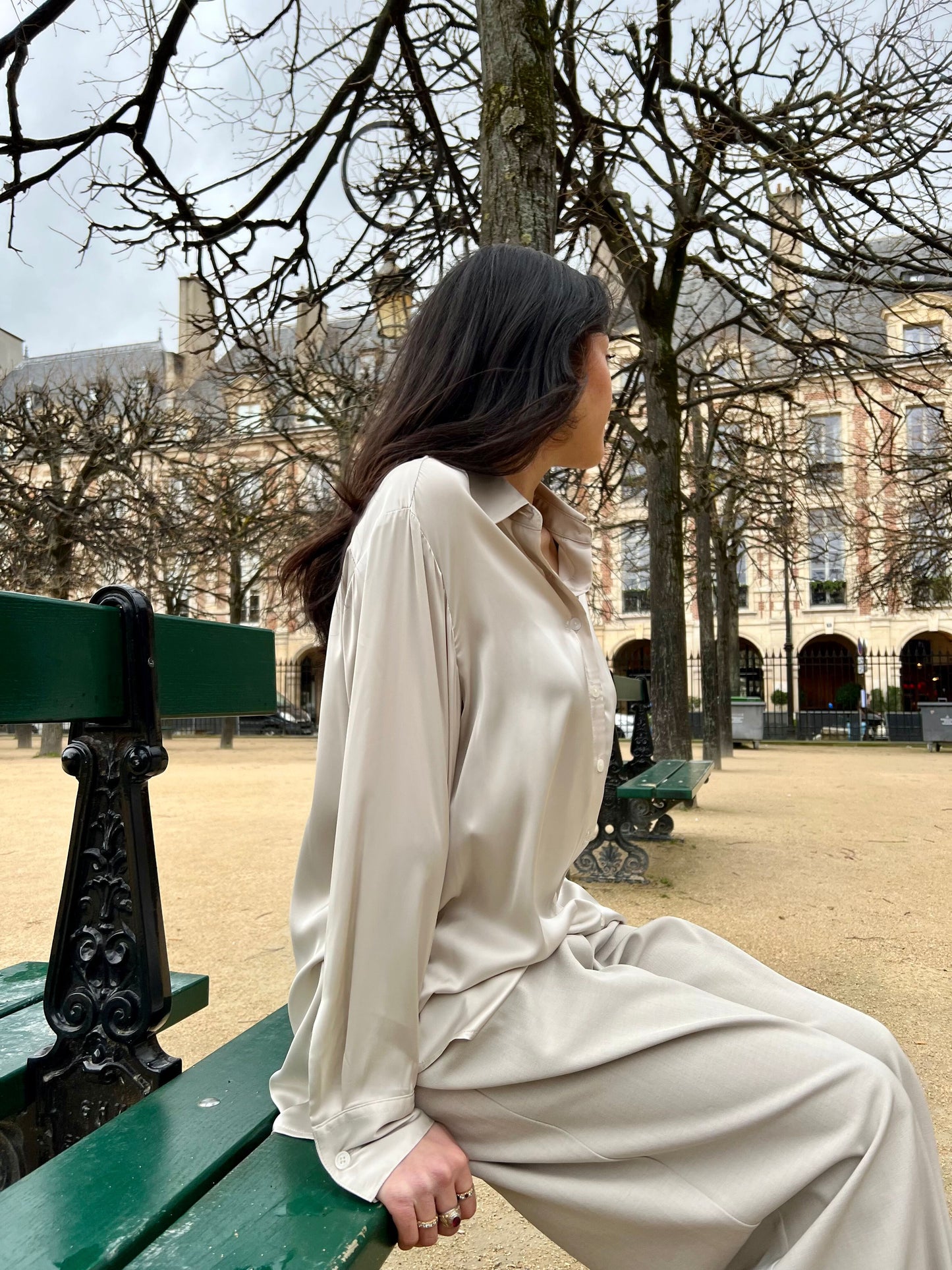 Blouse satinée