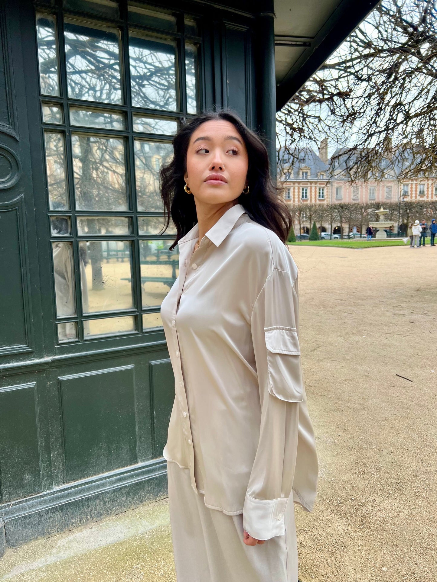 Blouse satinée