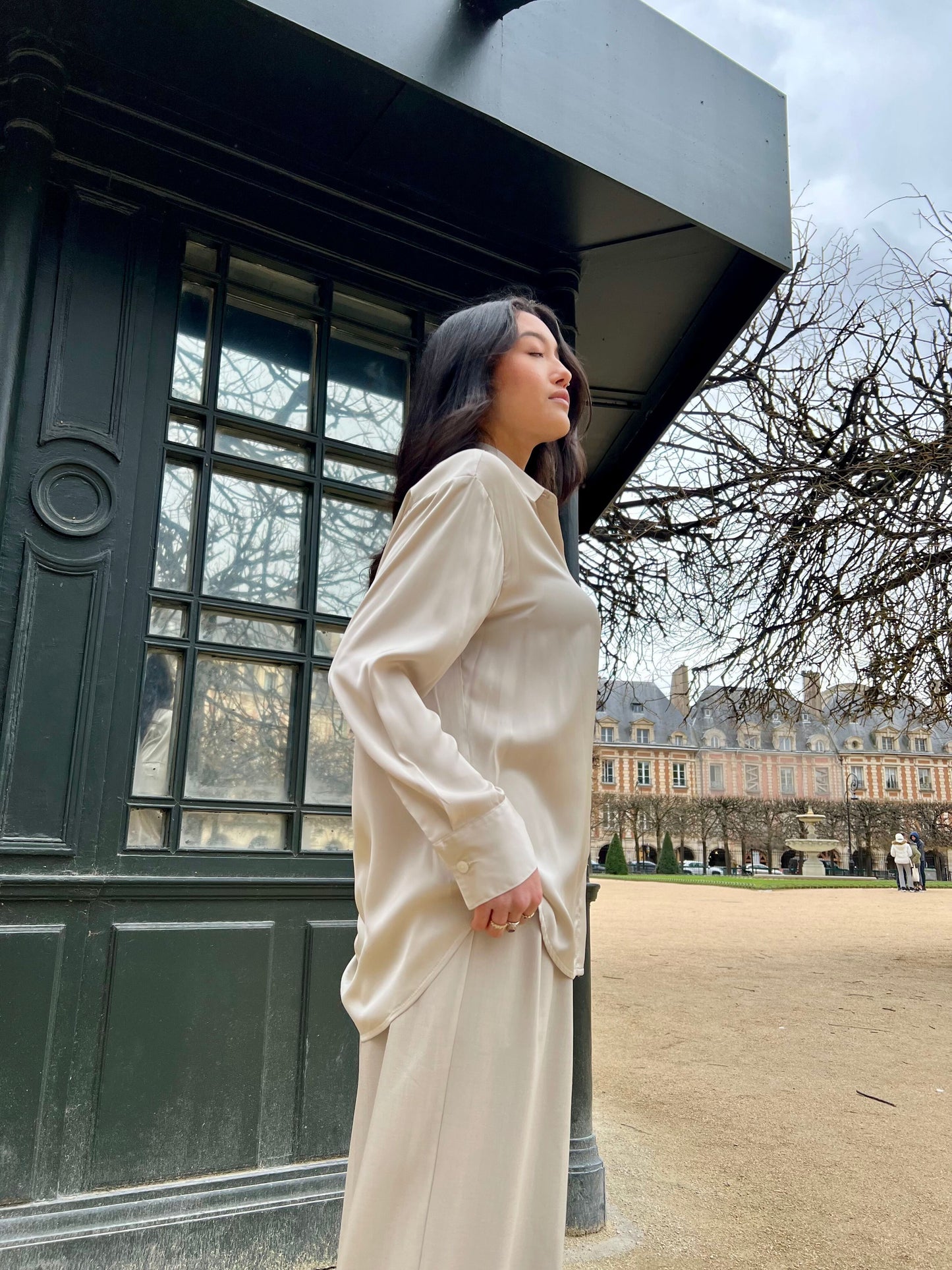 Blouse satinée