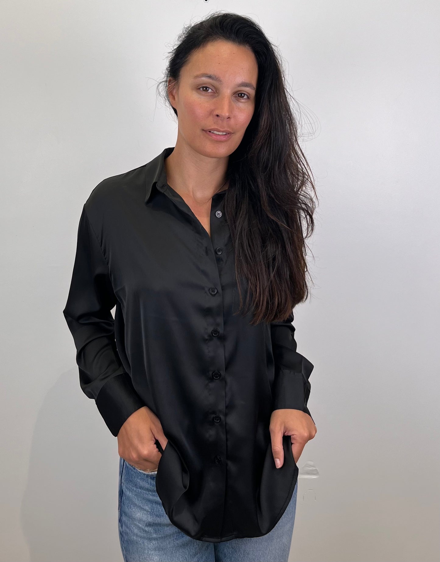 Blouse satinée