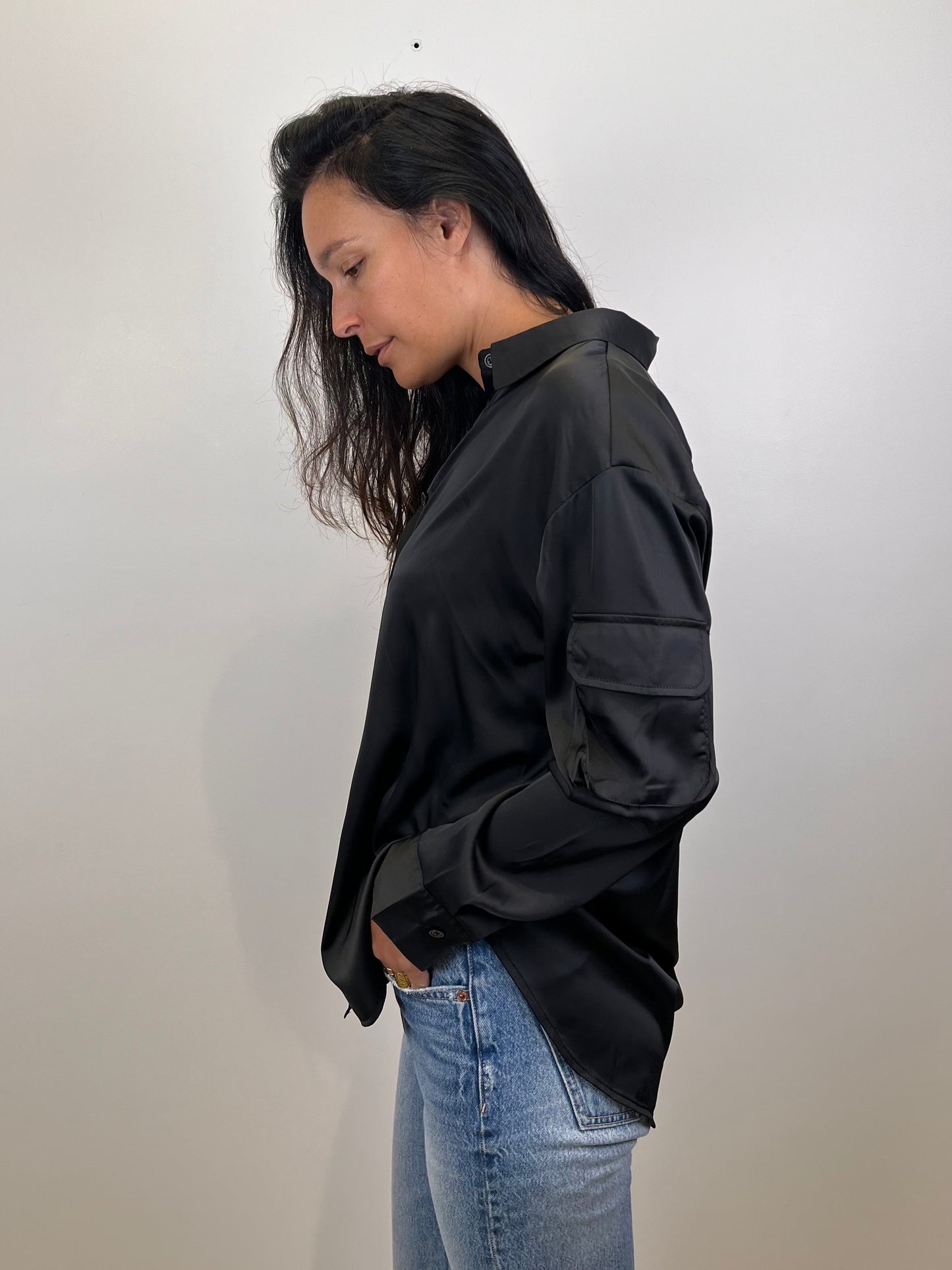 Blouse satinée