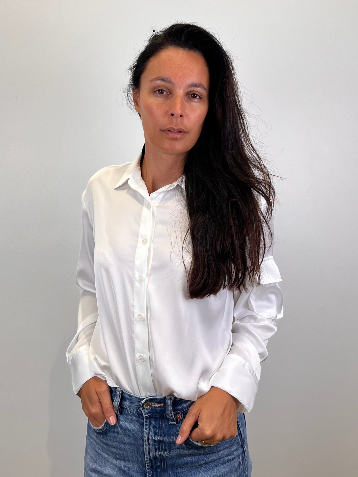 Blouse satinée