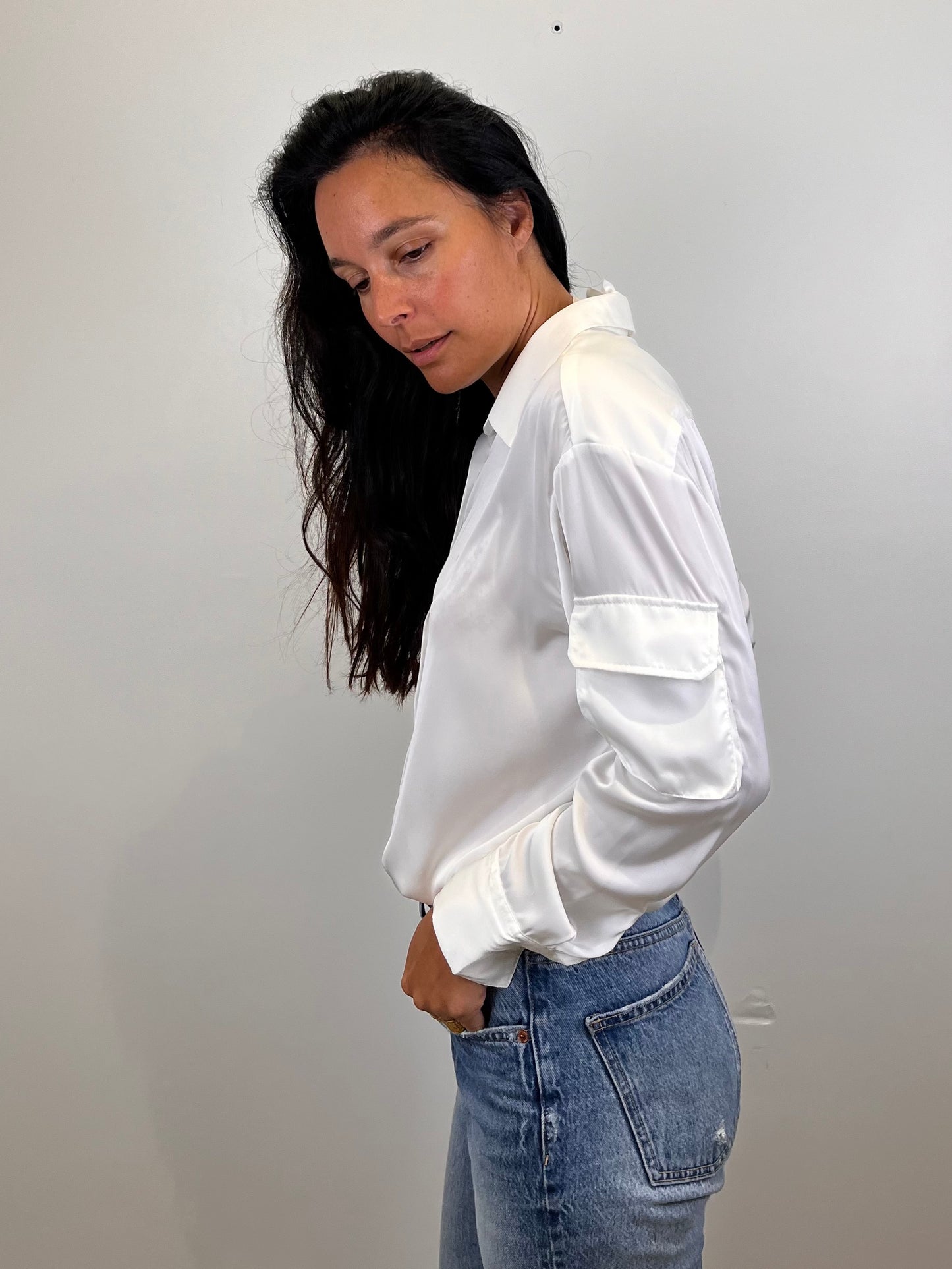Blouse satinée