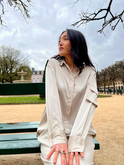 Blouse satinée