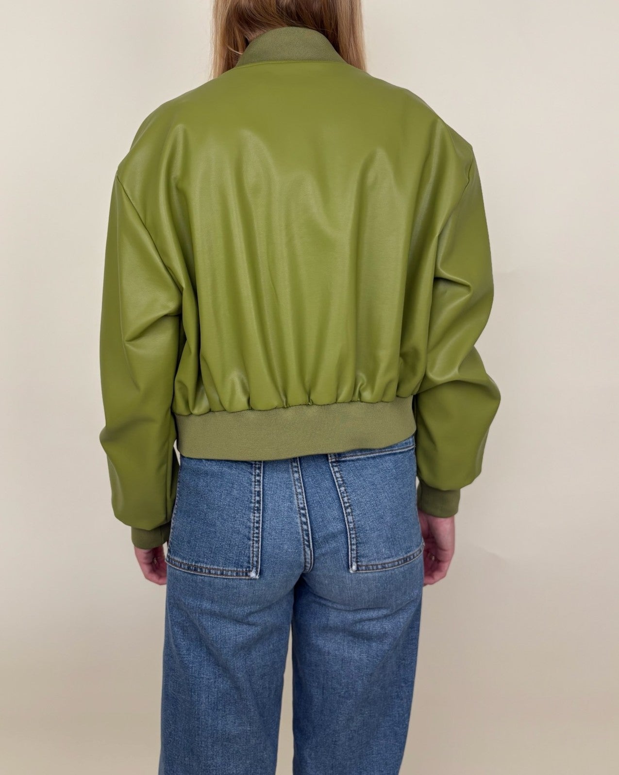Blouson bomber en similicuir