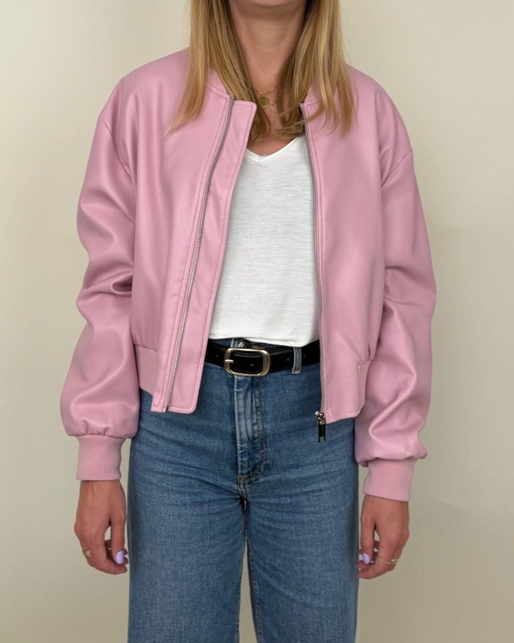 Blouson bomber en similicuir