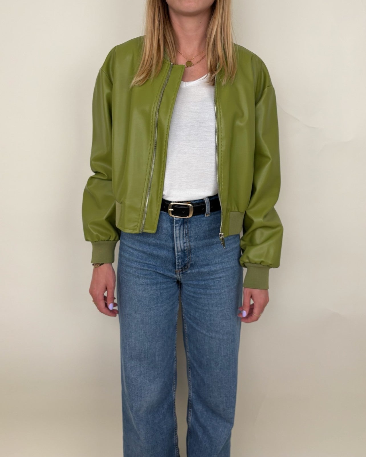 Blouson bomber en similicuir