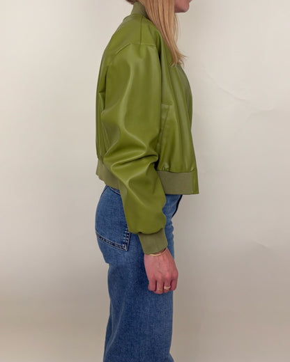 Blouson bomber en similicuir