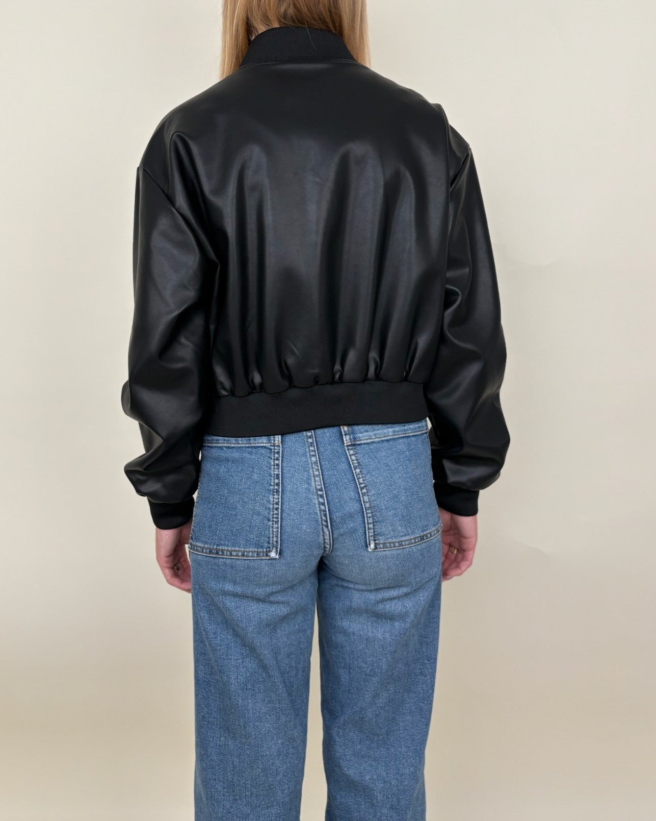 Blouson bomber en similicuir