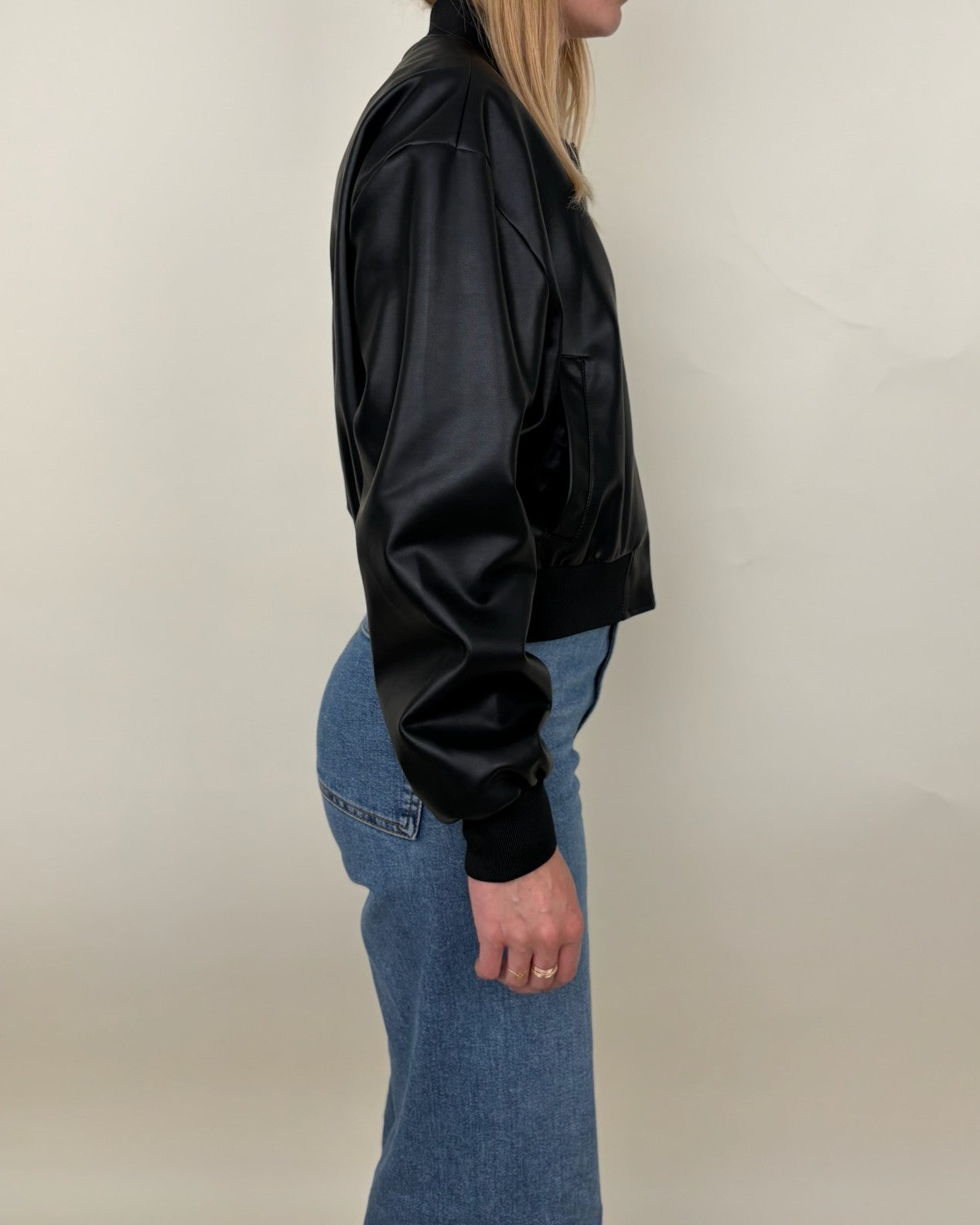 Blouson bomber en similicuir