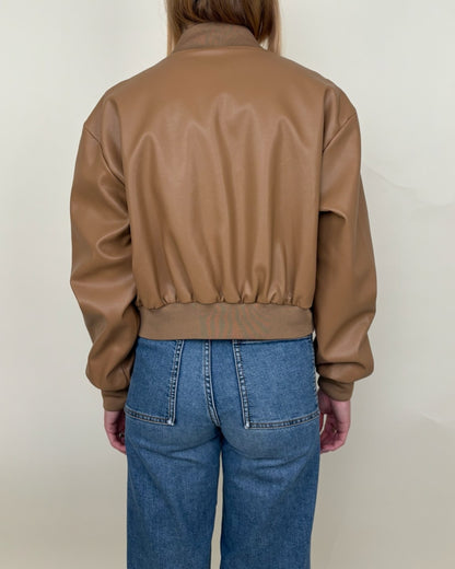 Blouson bomber en similicuir