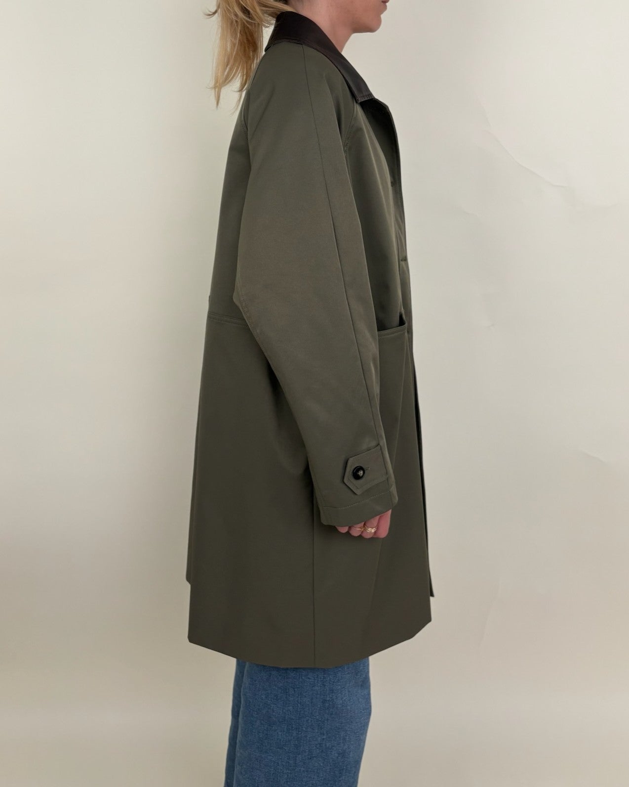 Parka à col contrasté