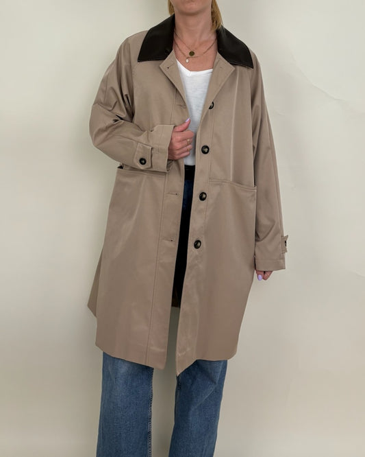 Parka à col contrasté