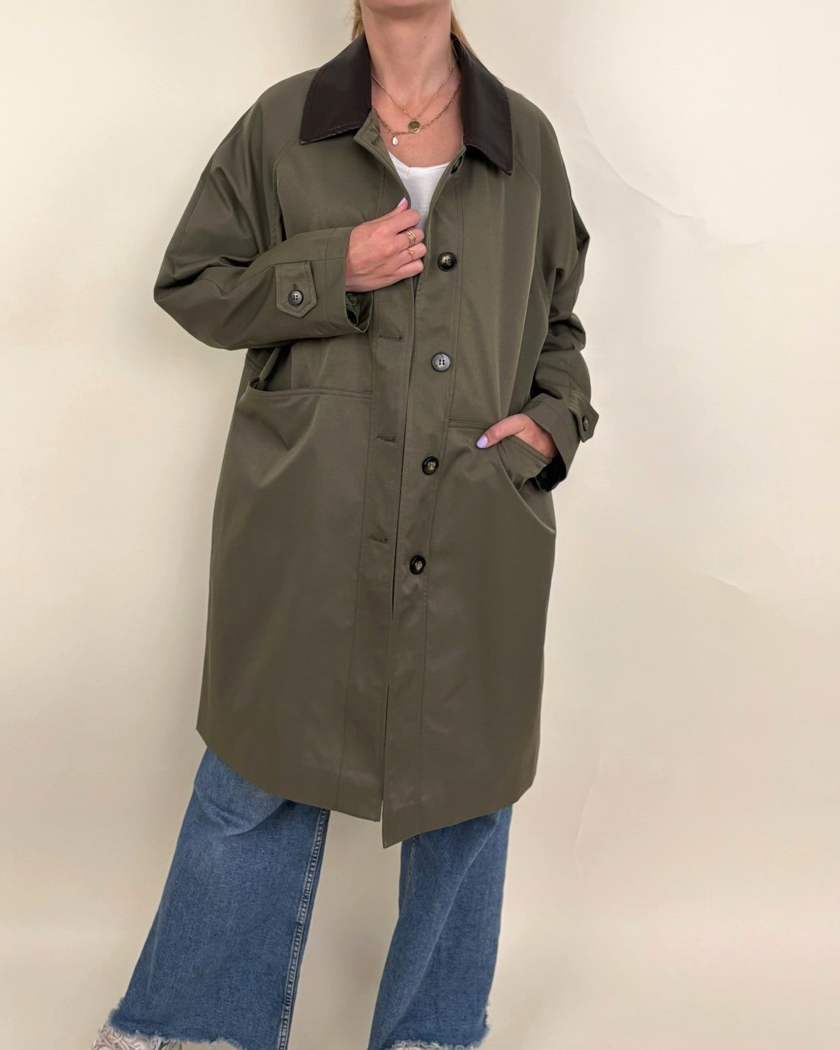 Parka à col contrasté