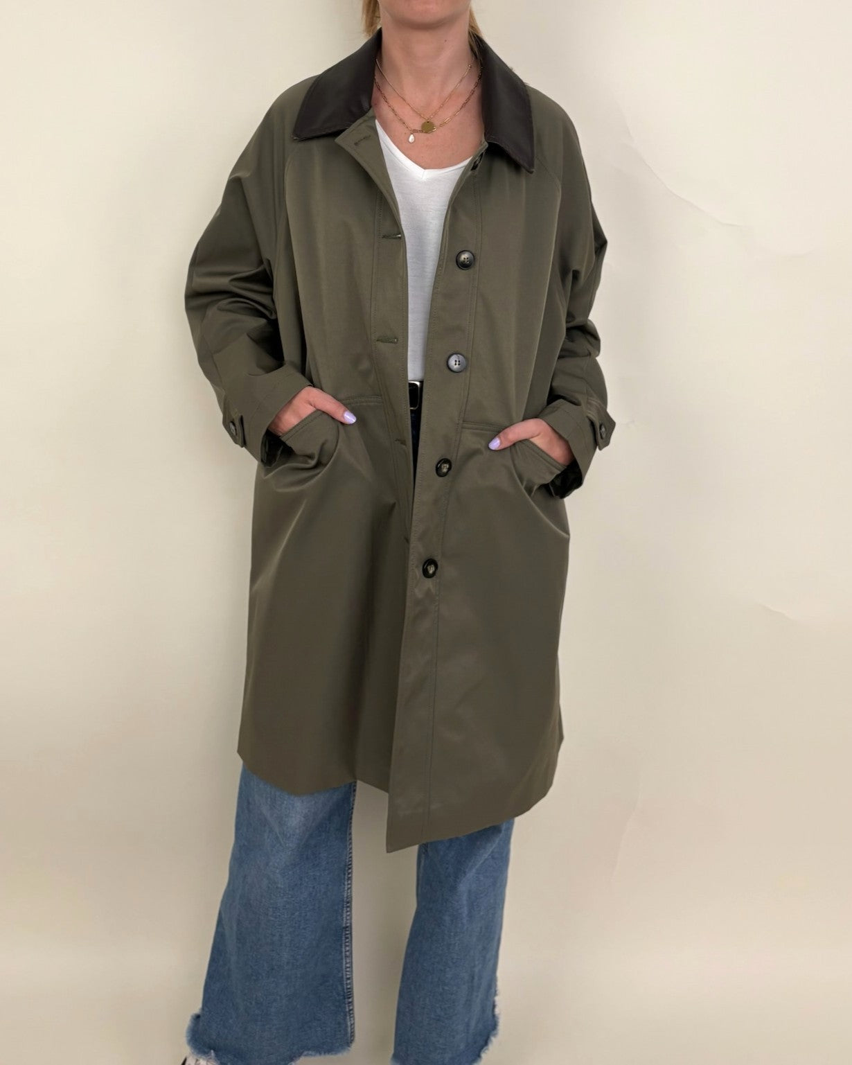 Parka à col contrasté