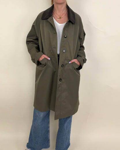 Parka à col contrasté