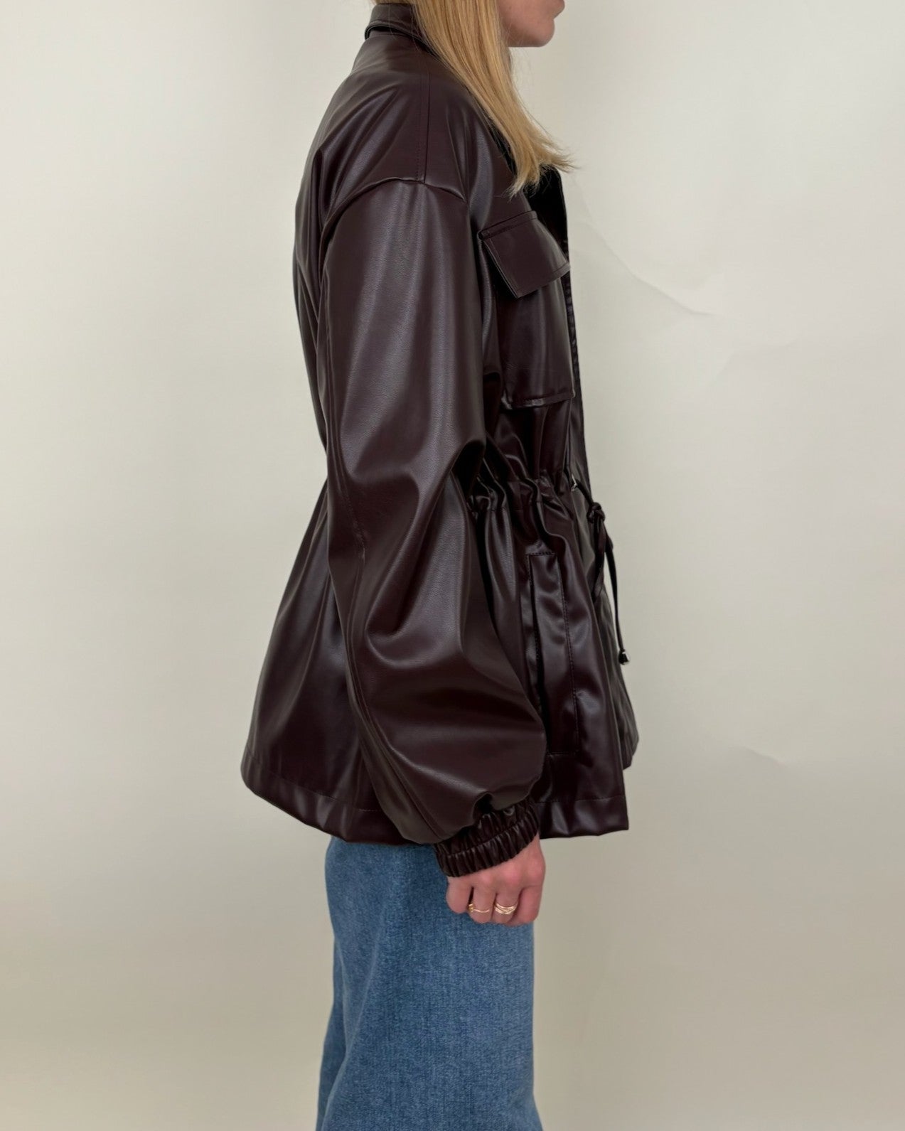 Parka saharienne en similicuir