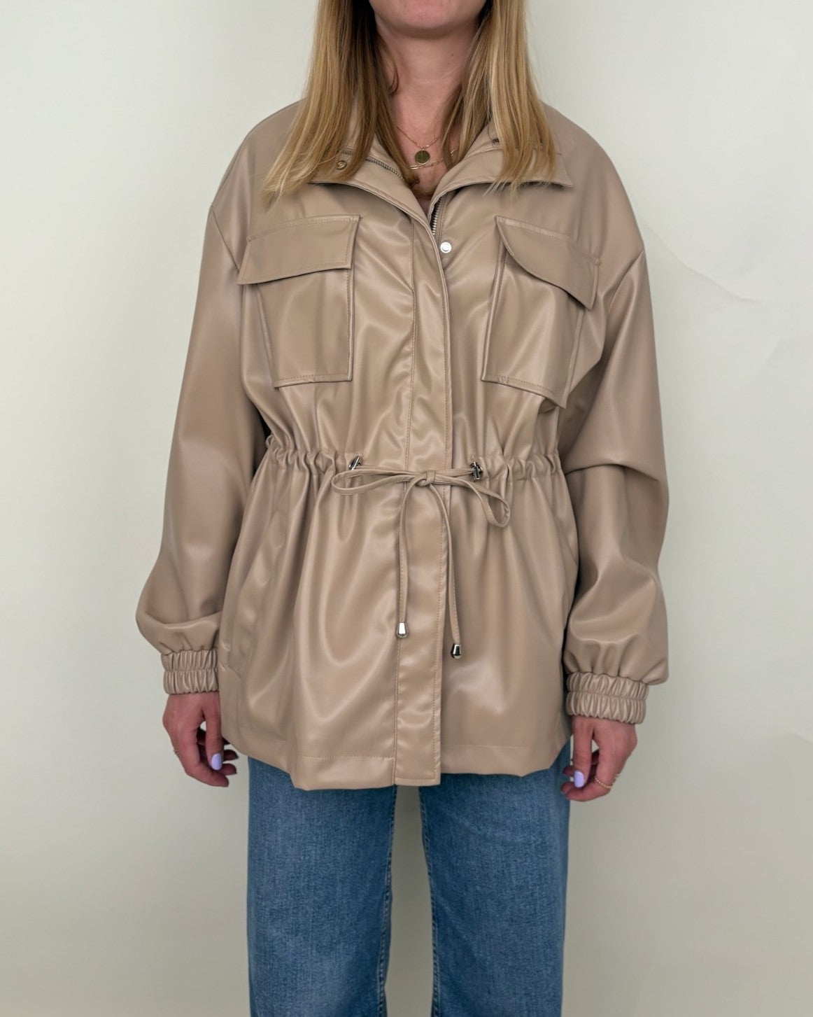 Parka saharienne en similicuir