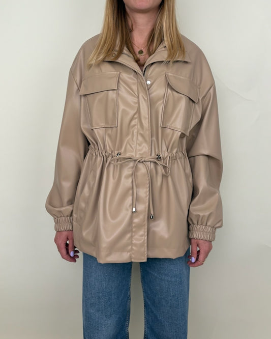 Parka saharienne en similicuir