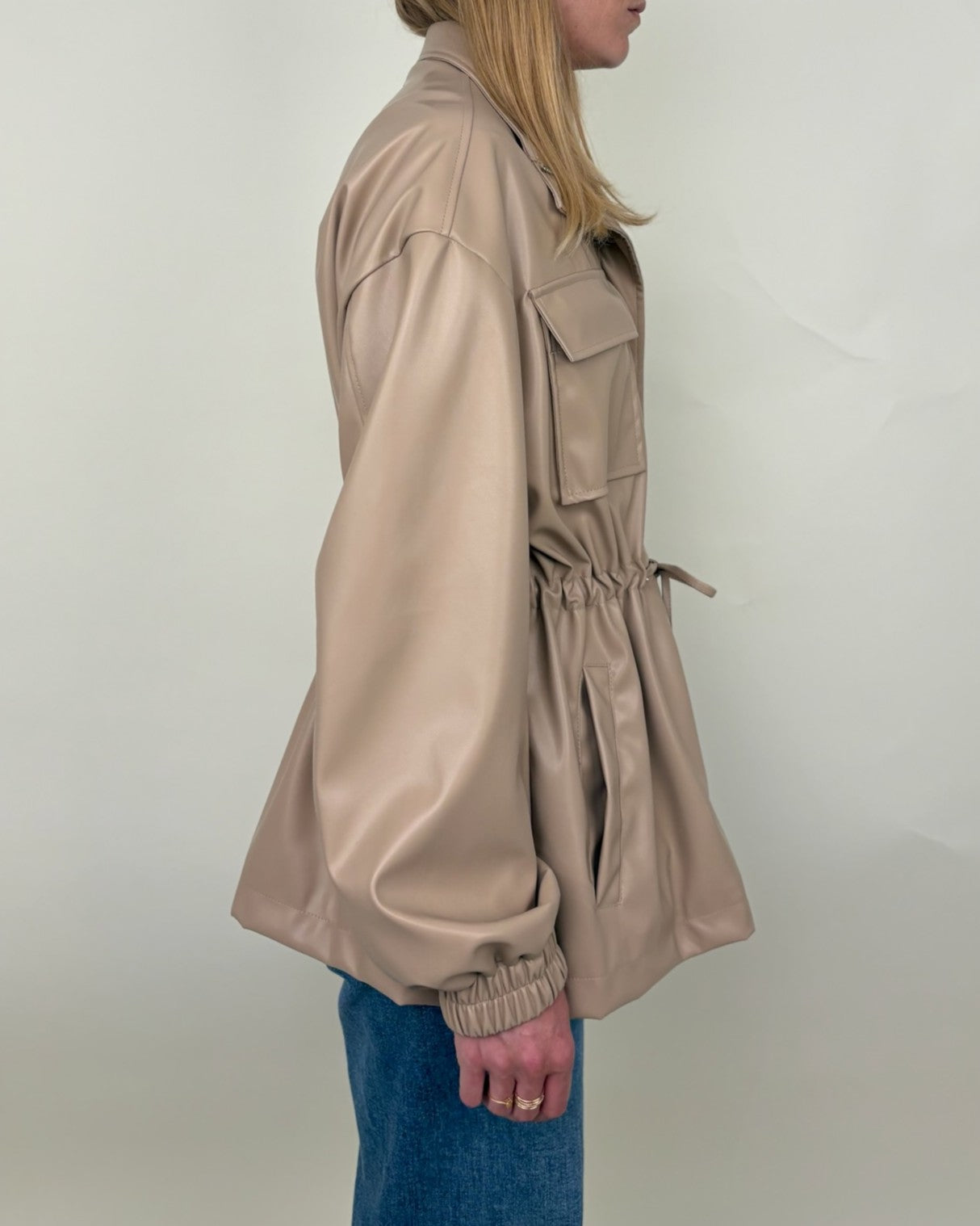 Parka saharienne en similicuir