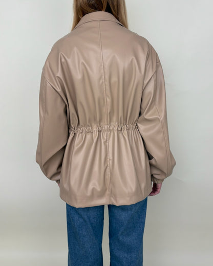 Parka saharienne en similicuir