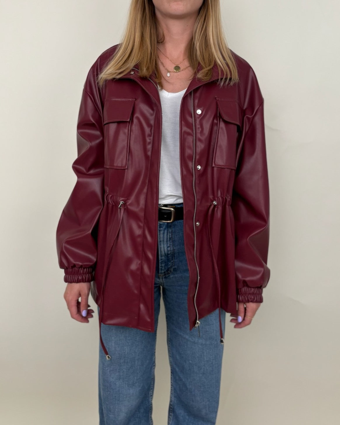 Parka saharienne en similicuir