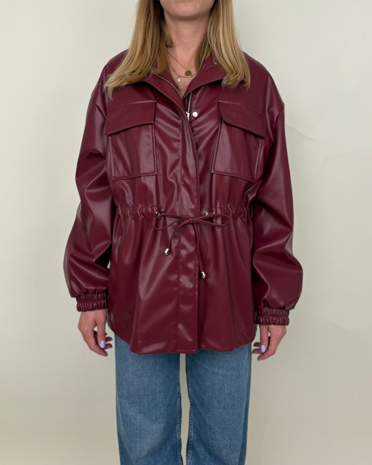 Parka saharienne en similicuir
