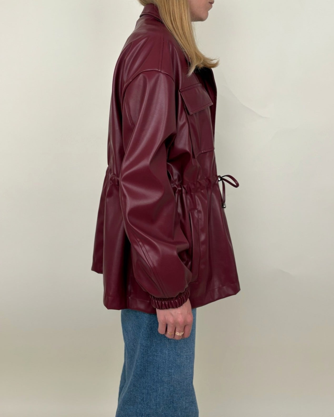 Parka saharienne en similicuir