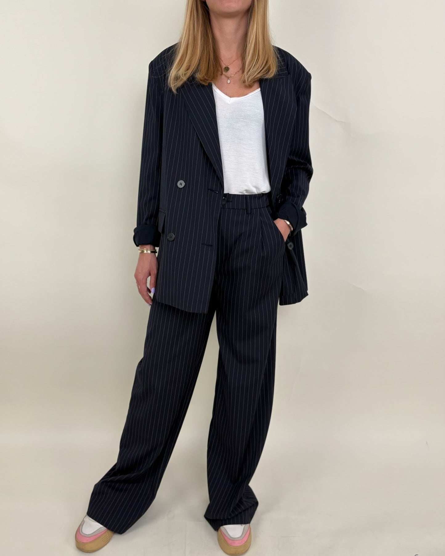 Pantalon de costume à rayures tennis