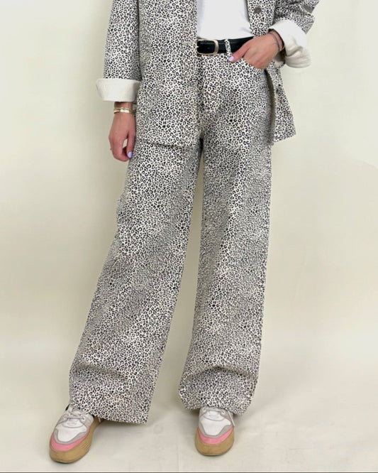 Pantalon large léopard