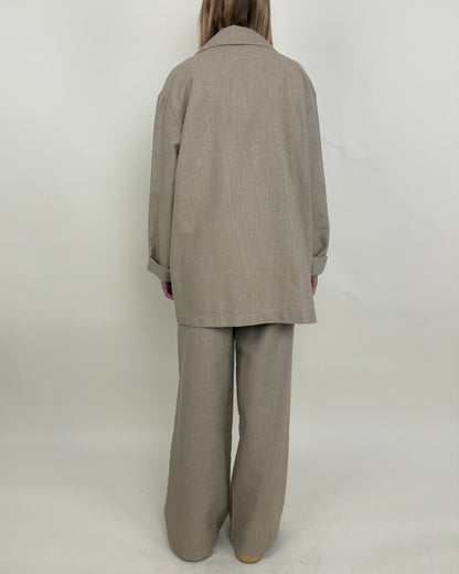 Linen-effect blazer jacket