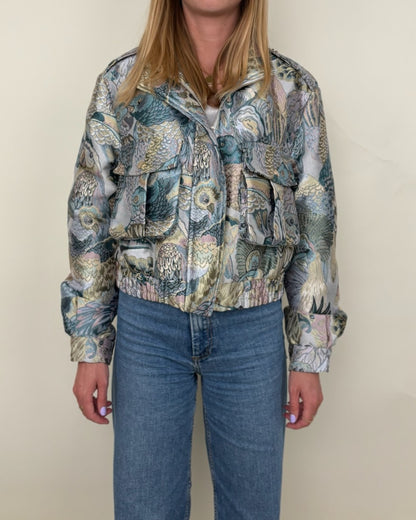 Veste motif jacquard métallisé