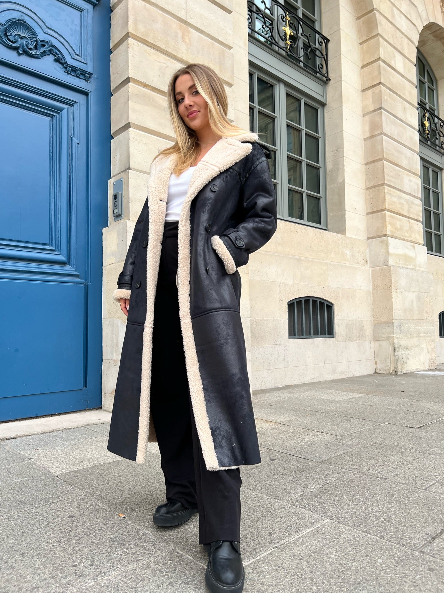 Long aviator coat hot sale