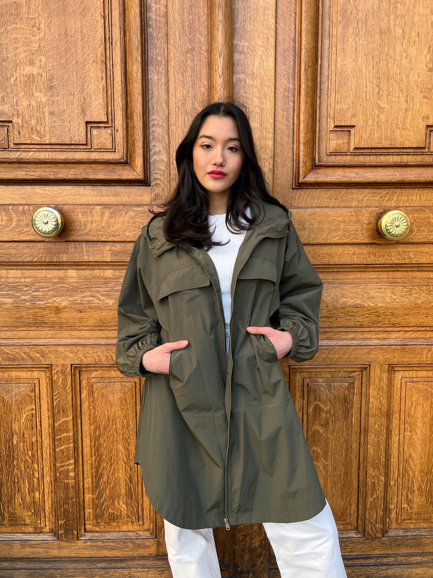 Long parka with hood