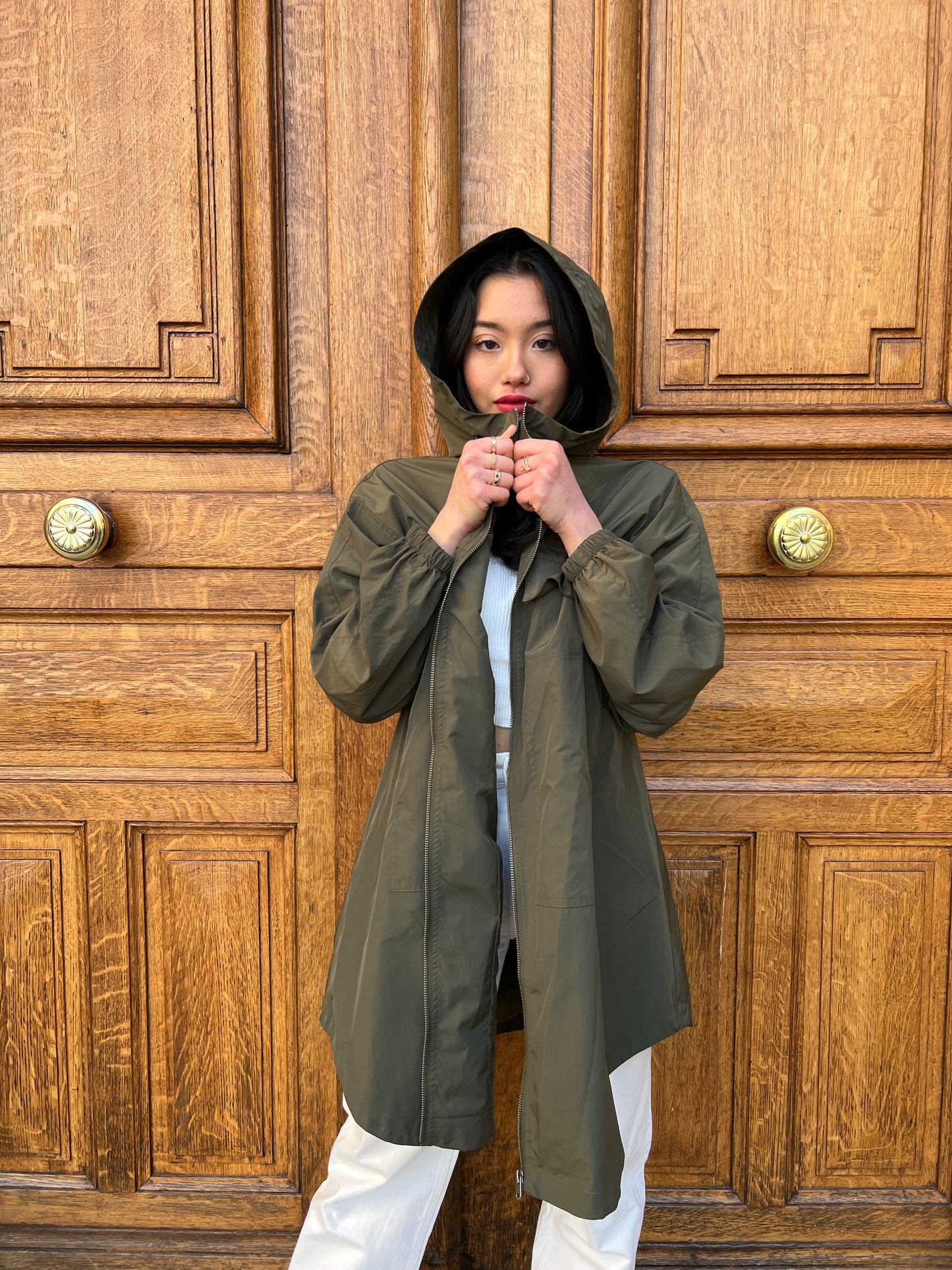 Long parka with hood