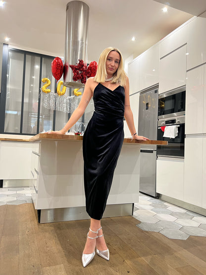 Velvet midi dress