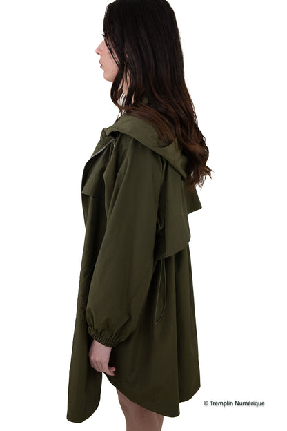 Long parka with hood